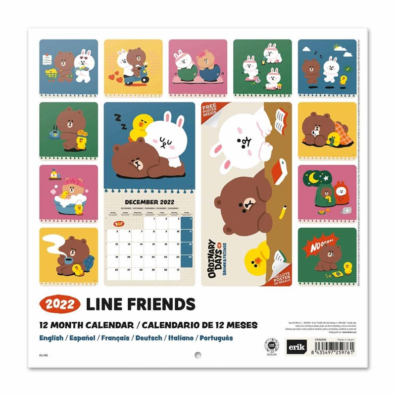 Line Friends - 2022 Wall Calendar 30 x 30 cm (2)