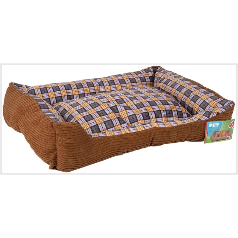 Soft dog bed 75 x 58 x 19 cm size L (brown) (2)