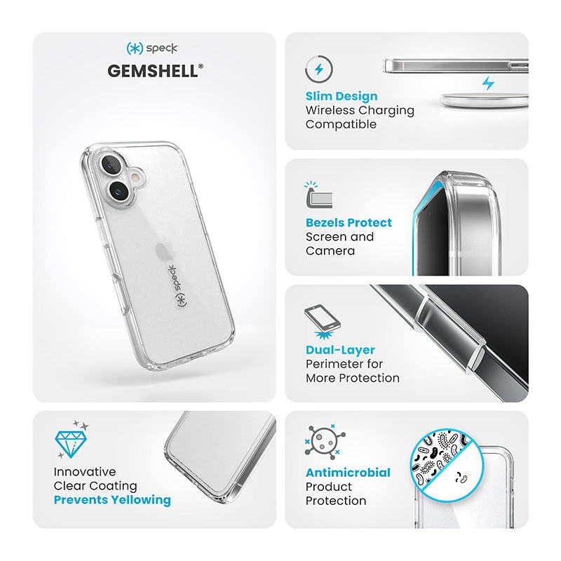 Speck Gemshell Case for iPhone 16 (clear) (6)