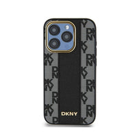 DKNY Leather Checkered Mono Pattern MagSafe - Case for iPhone 15 Pro (Black) (3)