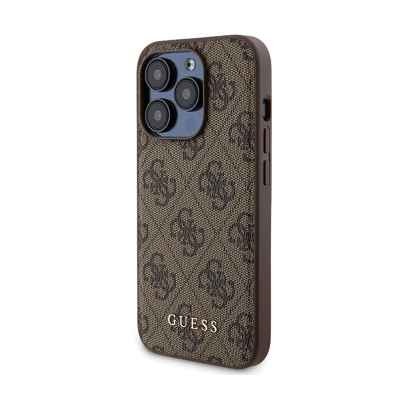 Guess Bundle Pack MagSafe 4G Metal Gold Logo - Case + 5000mAh MagSafe Power Bank Set for iPhone 15 Pro (Brown) (2)
