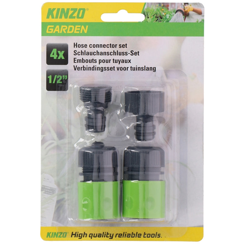 Kinzo - Garden hose connectors 1/2" 4 pcs