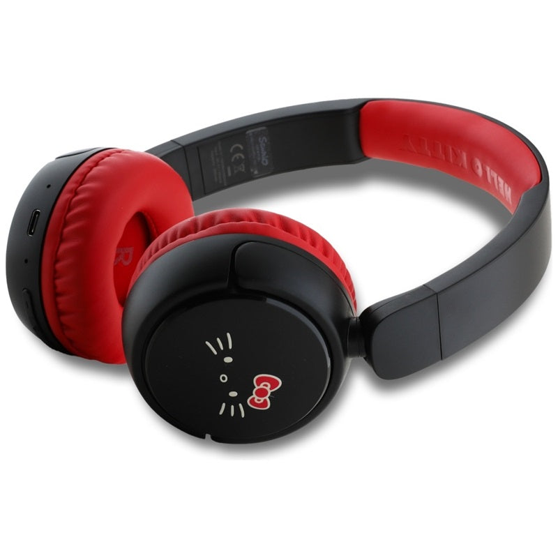 Hello Kitty Face Logo - Wireless Bluetooth V5.3 Headphones (Red) (2)
