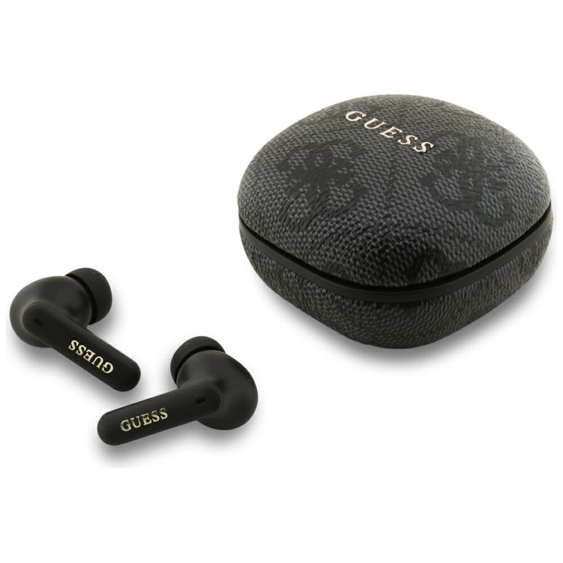 Guess 4G Classic Metal Logo - Bluetooth TWS ENC Headphones + Charging Case (Black)