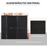 Room divider, 3-panel privacy screen, room separator with metal frame, black (5)