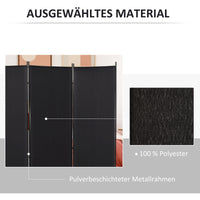 Room divider, 3-panel privacy screen, room separator with metal frame, black (5)