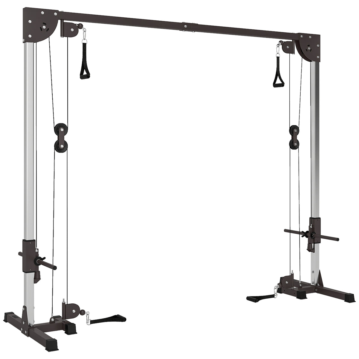 Crossover fitness rack, cable pulley system, for 1 or 2 people, steel, plastic, black