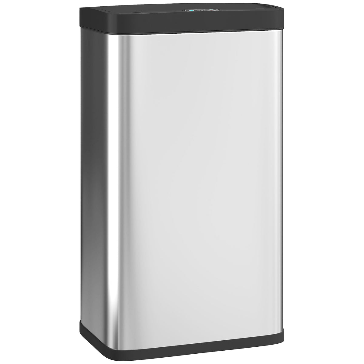 Sensor trash can, 45L kitchen bin with soft-close lid, motion sensor for kitchen, bedroom, office, silver