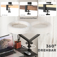 Cat desk bed, cat bed for desk with 360° rotation, adjustable height, cat lounger with removable (5)