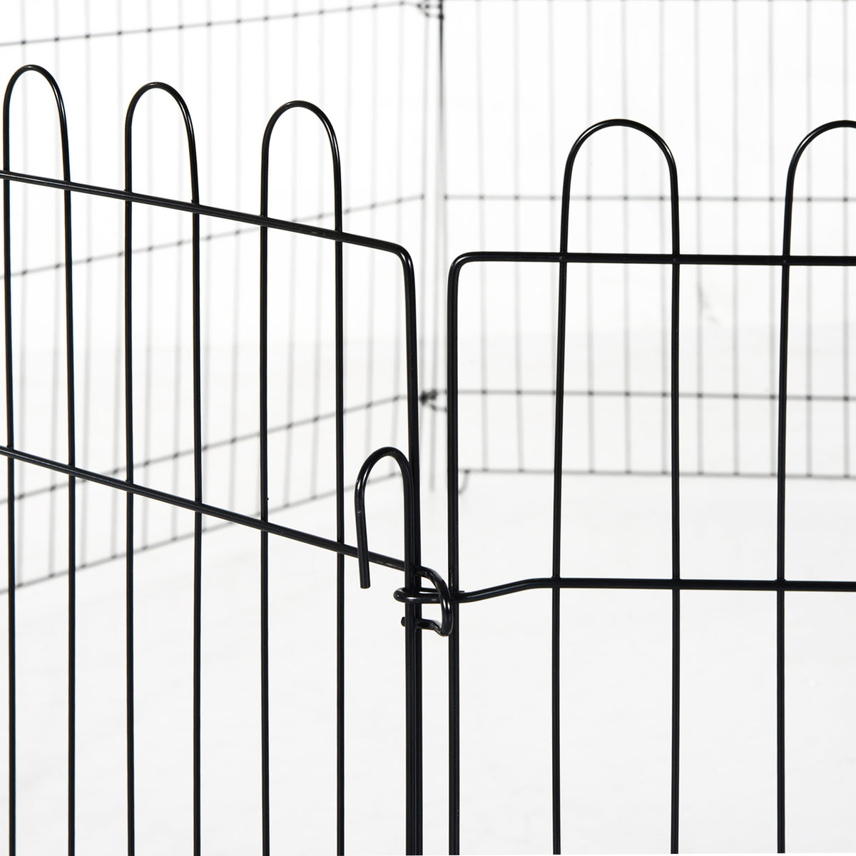 Puppy Playpen 8-Piece Puppy Enclosure with 8 Grid Panels, Door, Protective Tarp, Exercise Pen, 61cm High, Puppy (9)