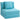 Convertible sleeper chair, recliner, guest bed. Removable cover, 70 cm x 70 cm x 61 cm, light blue