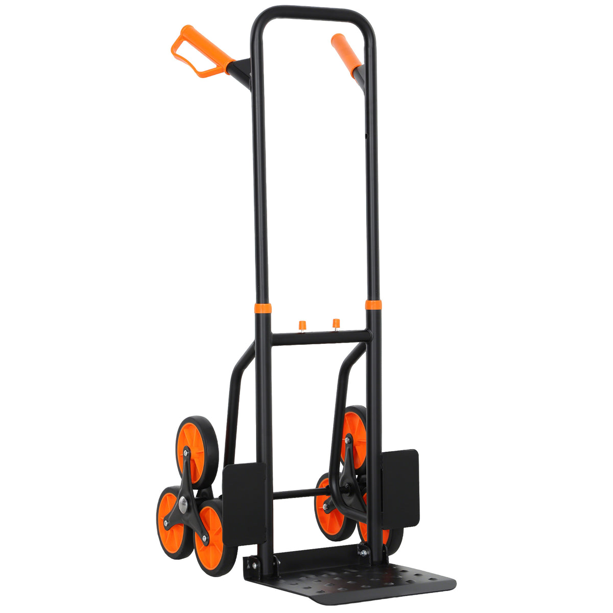 Folding stair-climbing hand truck, transport trolley with steel frame, max. 120kg
