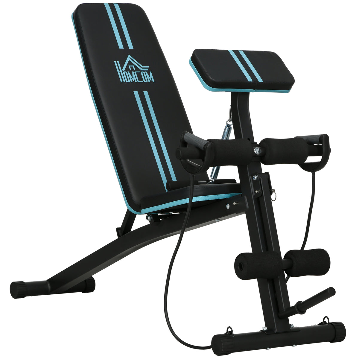 Weight bench, foldable training bench with 7-position adjustable backrest, fitness bench with a load capacity of