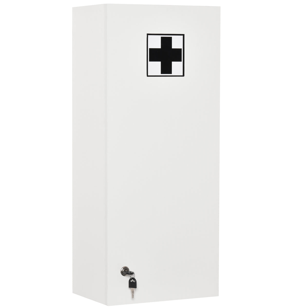 Medicine Cabinet Drug Cabinet Wall Cabinet Hanging Cabinet with Adjustable Shelf First Aid Cross Lockable for