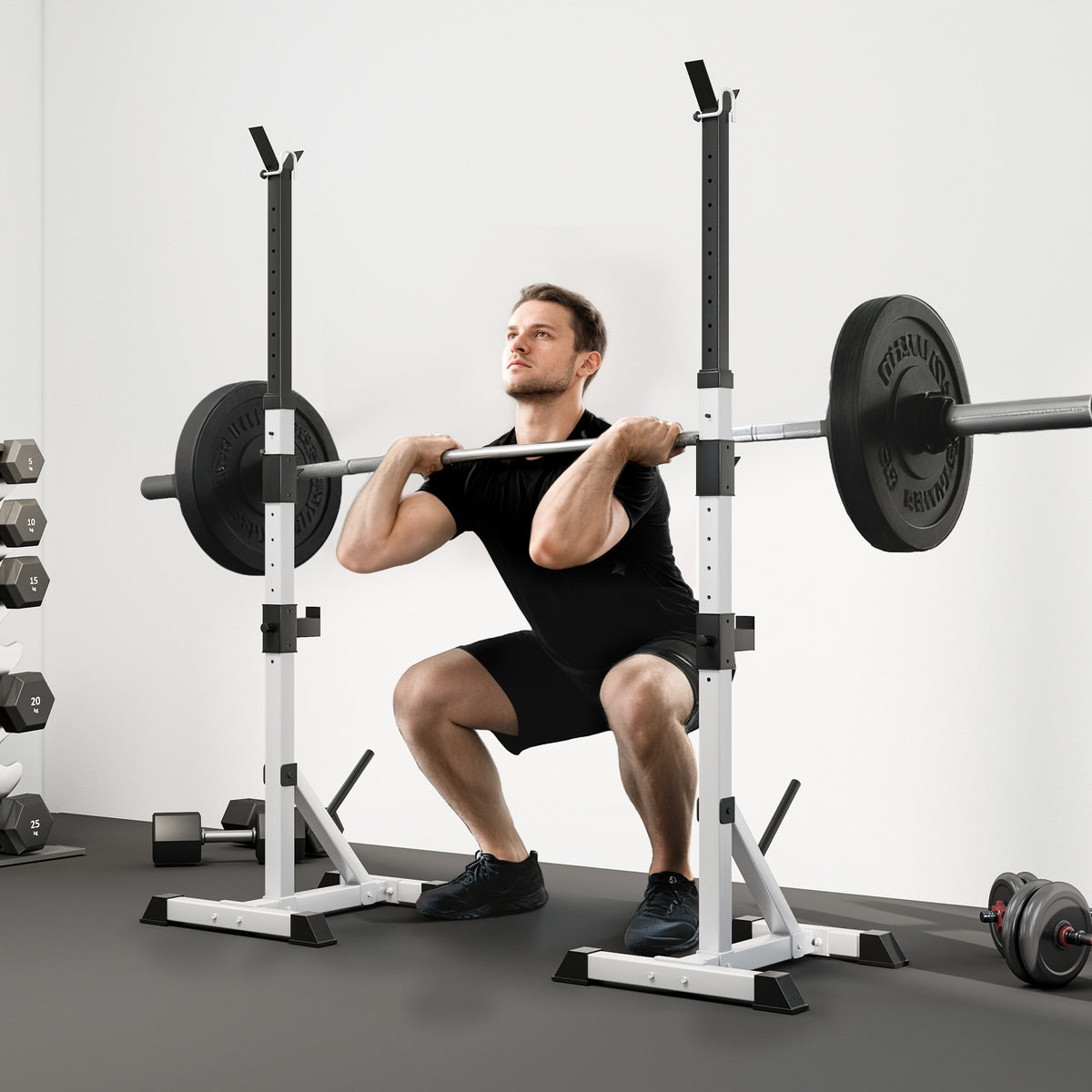 Set of 2 Dumbbell Racks, 3-Tier, Height-Adjustable, Steel Dumbbell Stand, Load Capacity up to 200 kg (2)