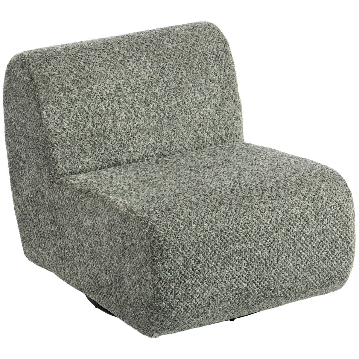 Armchair Swivel lounge chair with chenille look, wide seat, for living room, bedroom, grey