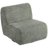 Armchair Swivel lounge chair with chenille look, wide seat, for living room, bedroom, grey