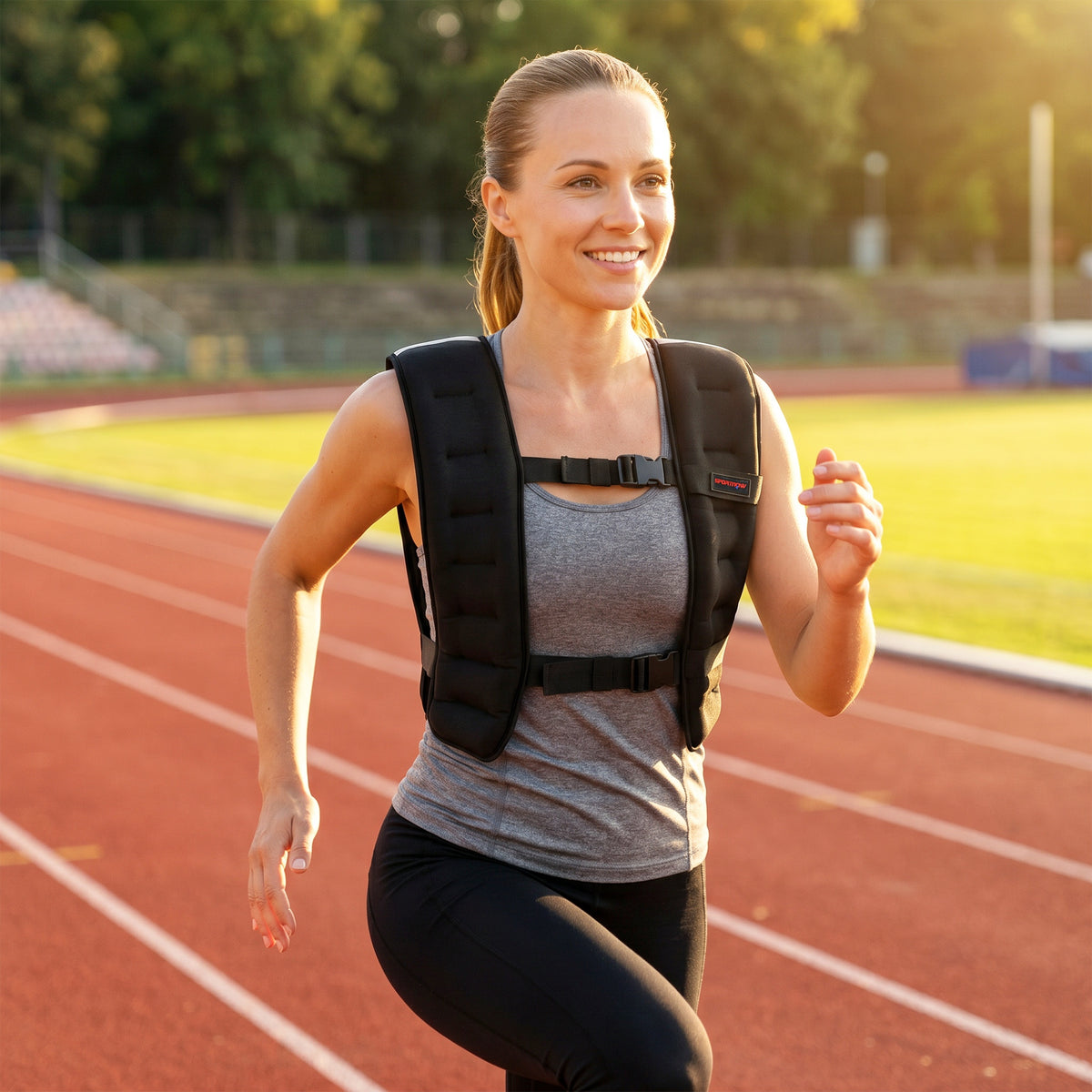 Weighted Vest 10 KG Training Vest with Reflective Strips and Adjustable Straps Running Vest for Men and Women (2)