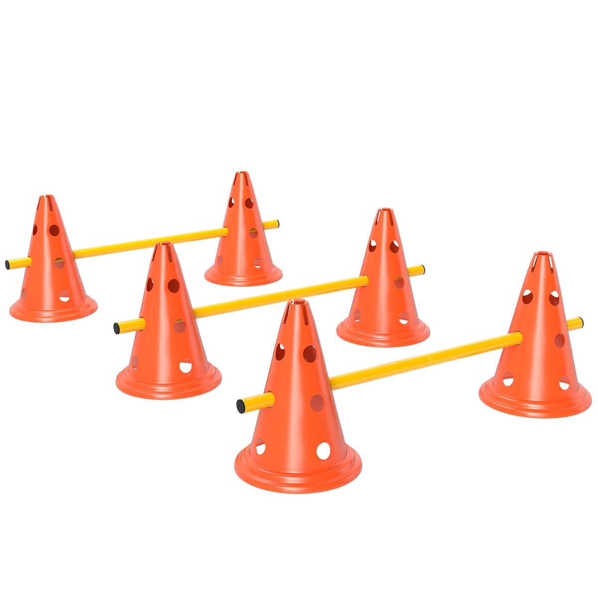 3-Piece Dog Agility Training Set: Hurdle Set with 6 Cones, 3 Hurdles, and Carrying Bag