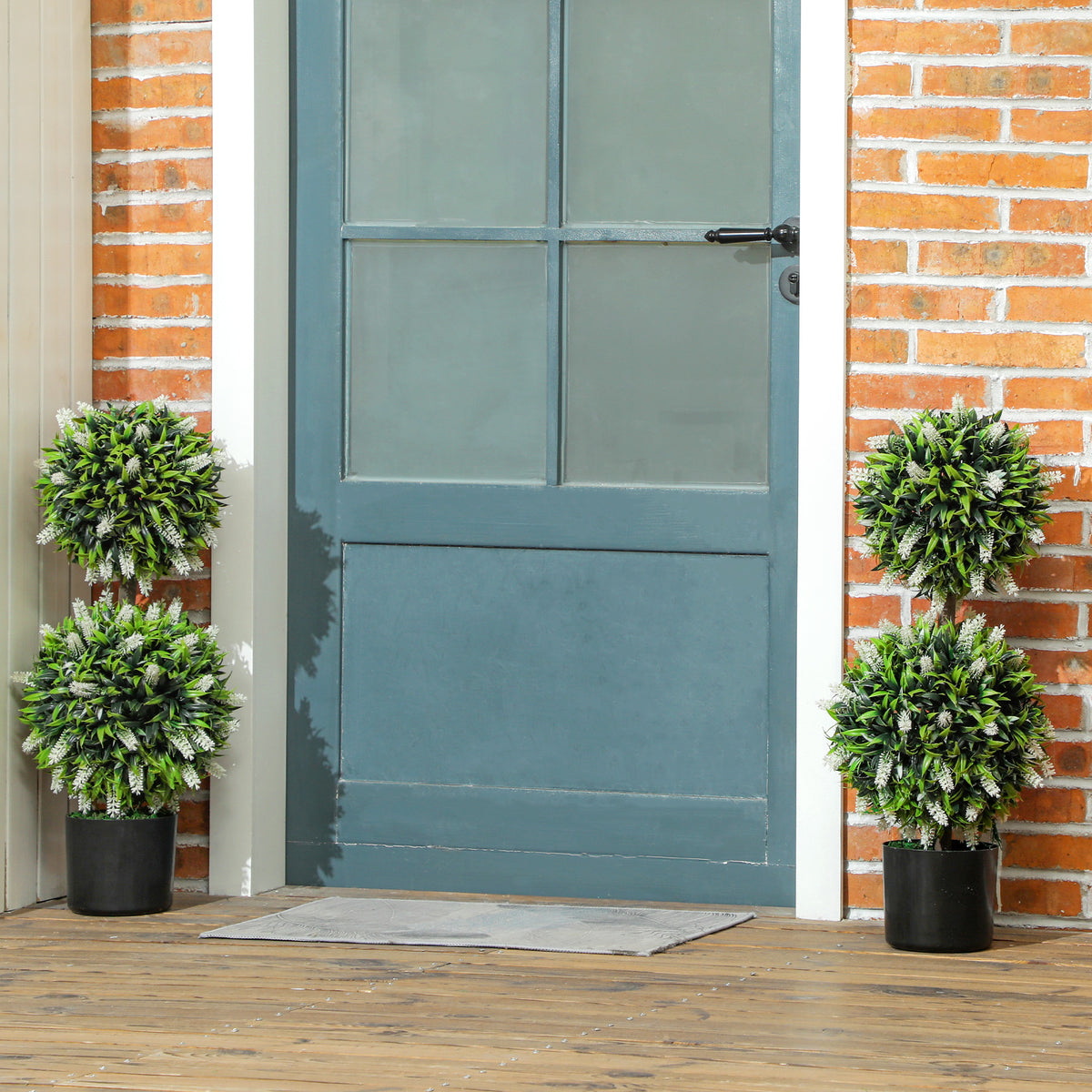 Set of 2 artificial plants, UV-resistant faux plant in flower pot, 70 cm indoor plant for living room, garden (2)