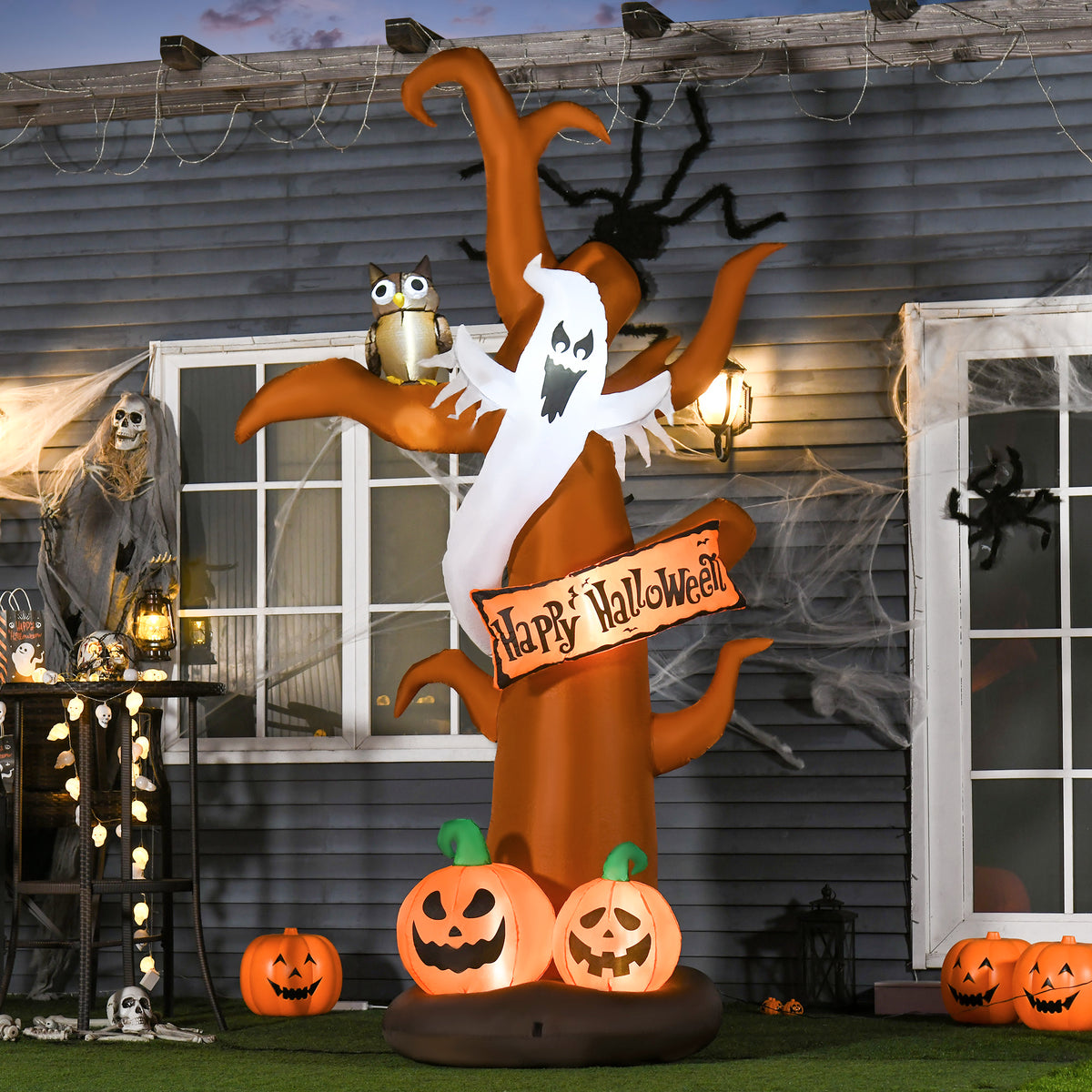 Self-inflating Halloween decoration with LED lights, incl. blower and mounting material, 156cm x 107cm x 274cm (2)