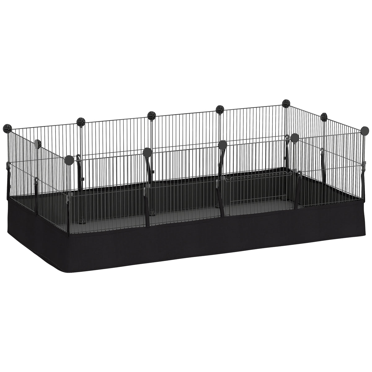 Small animal enclosure with floor panels, outdoor run, playpen with 12 panels, waterproof mat, 120x60x40 cm