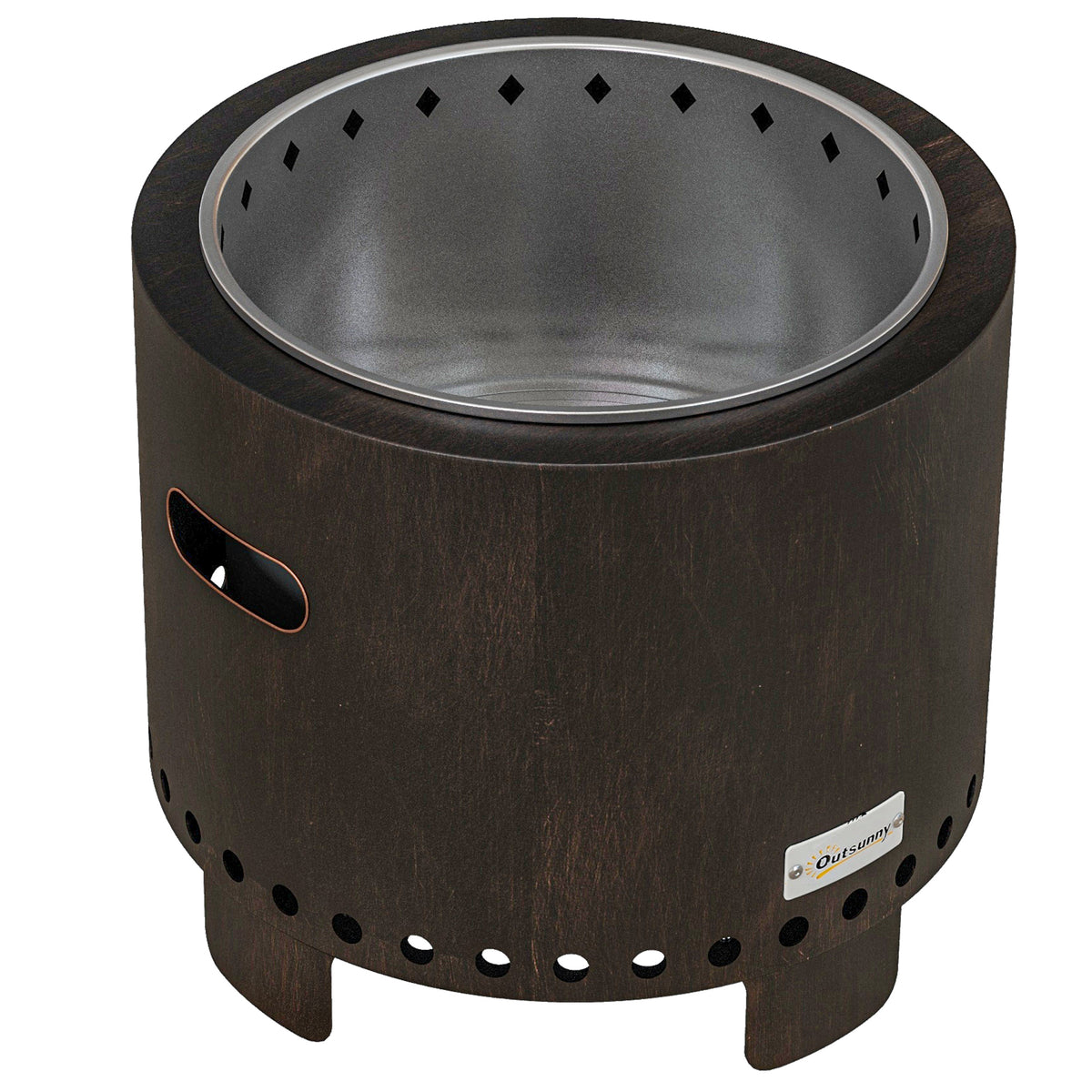 Fire bowl fire pit fire barrel, weather-resistant, 45 x 45 x 42 cm, black + bronze