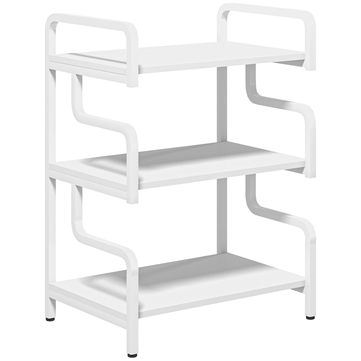 Printer stand, 3-tier printer table with storage space, 55 x 40 x 77cm