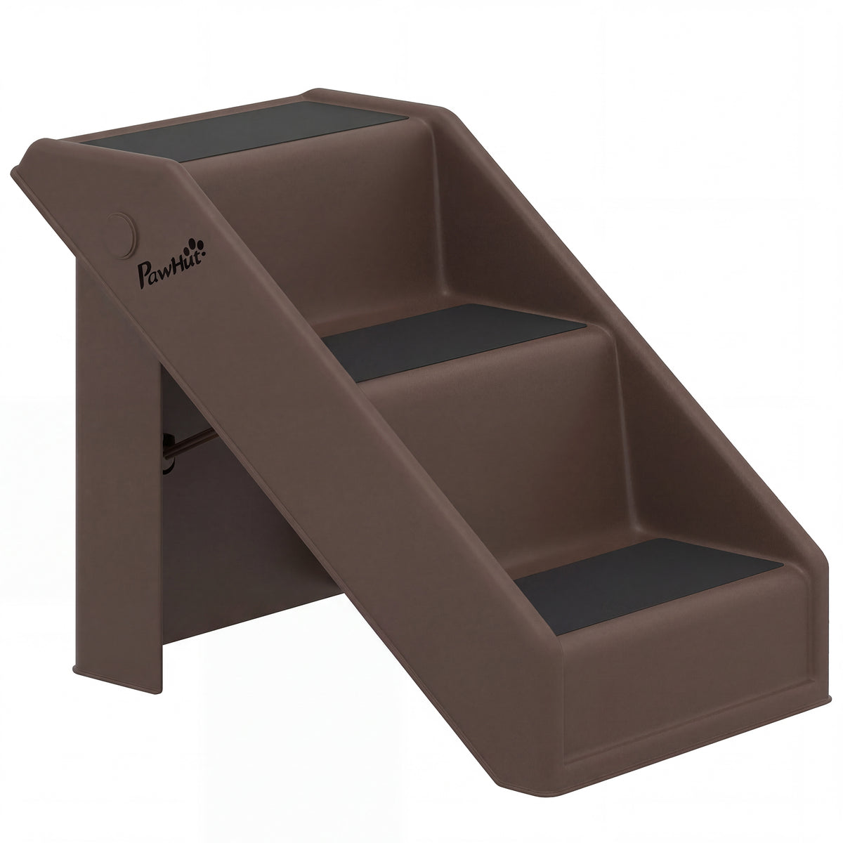 Dog stairs 3 steps 36.5 cm high pet stairs for small dogs foldable for bed, sofa, couch car brown
