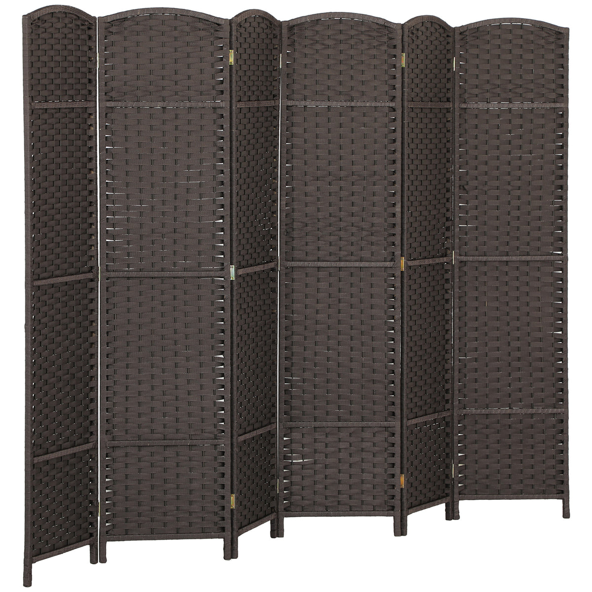 6-panel room divider, foldable privacy screen, privacy wall for living room, bedroom, home office, brown