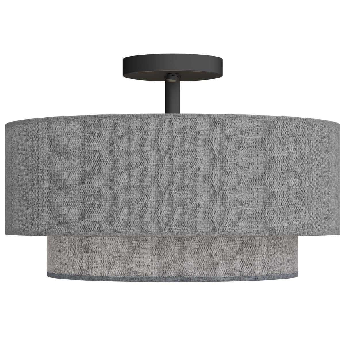 Ceiling lamp, pendant light with double linen-look shades, taupe