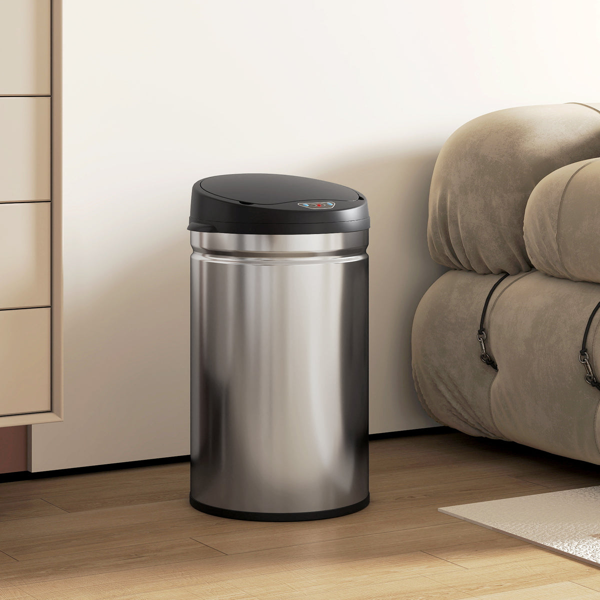 30-liter sensor trash can with soft-close function, touchless stainless steel waste bin for hygienic kitchens (2)