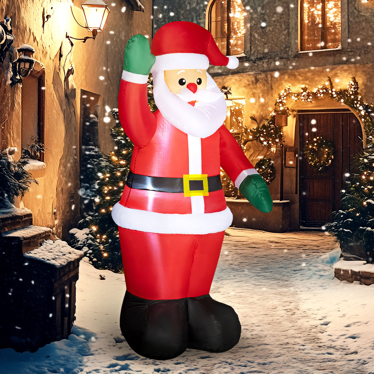 Santa Claus, 1.84 m tall, with LED lighting, self-inflatable garden decoration (2)