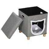 Cat cave, cat house, incl. play ball, washable cushion, 35.5 cm x 35.5 cm x 42.5 cm (10)