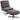 Armchair with footstool, swivel lounge chair with linen look for living room, dark grey