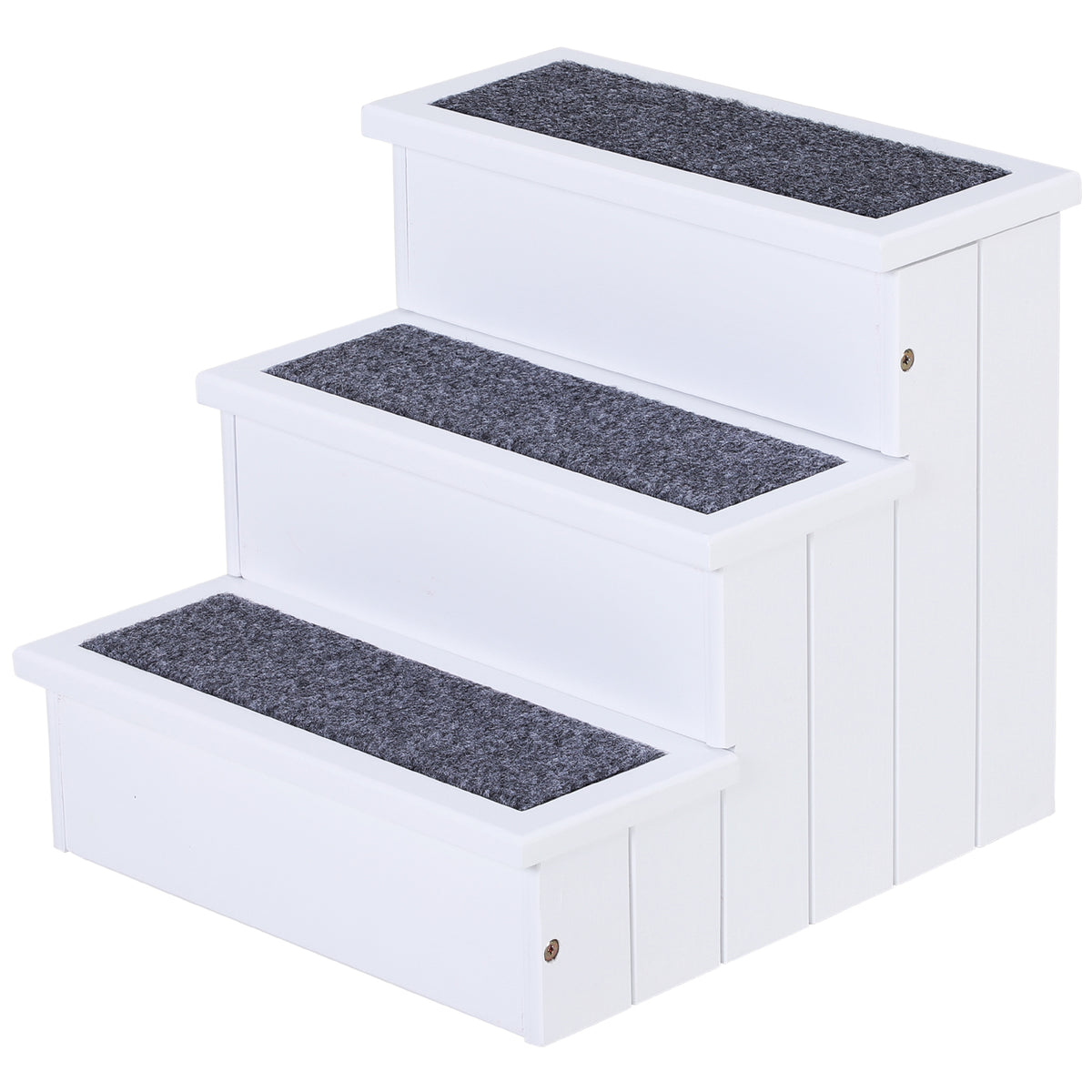 Dog Stairs 3 Steps Cat Stairs Pet Stairs Dog Steps for Dogs and Cats Pet Staircase Entry Aid with Carpet Storage