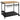 Serving trolley, kitchen cart, 2 tiers, 4 bottle holders, indoor/outdoor, natural/black