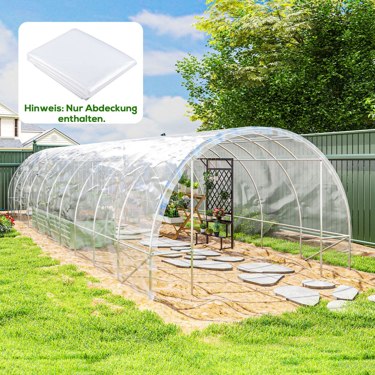 PE greenhouse cover, tarpaulin for covering plants, UV-resistant, waterproof, film ONLY 6 x 10 m (2)