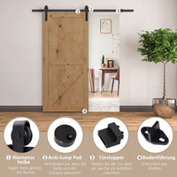 Sliding door track kit, up to 90 kg, carbon steel, 200 cm, black, tools included (5)