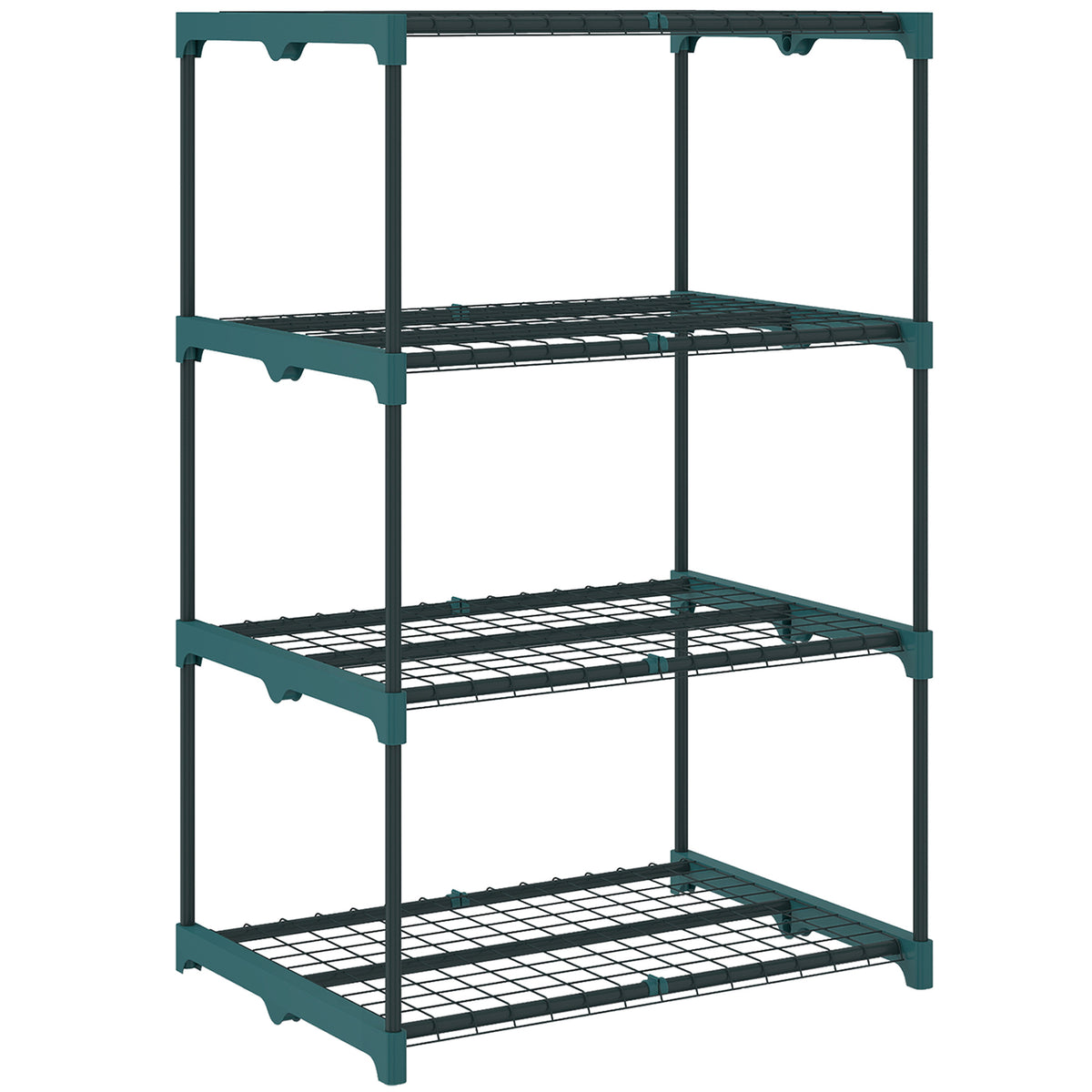 4-Tier Plant Stand, 105 cm High Flower Stand for Indoor Outdoor, Steel Plant Shelf Dark Green