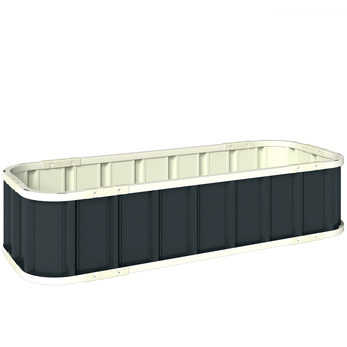 Steel raised garden bed, planter box with snap-locks, folded edge, early-season garden bed, 136 x 52 x 31 cm