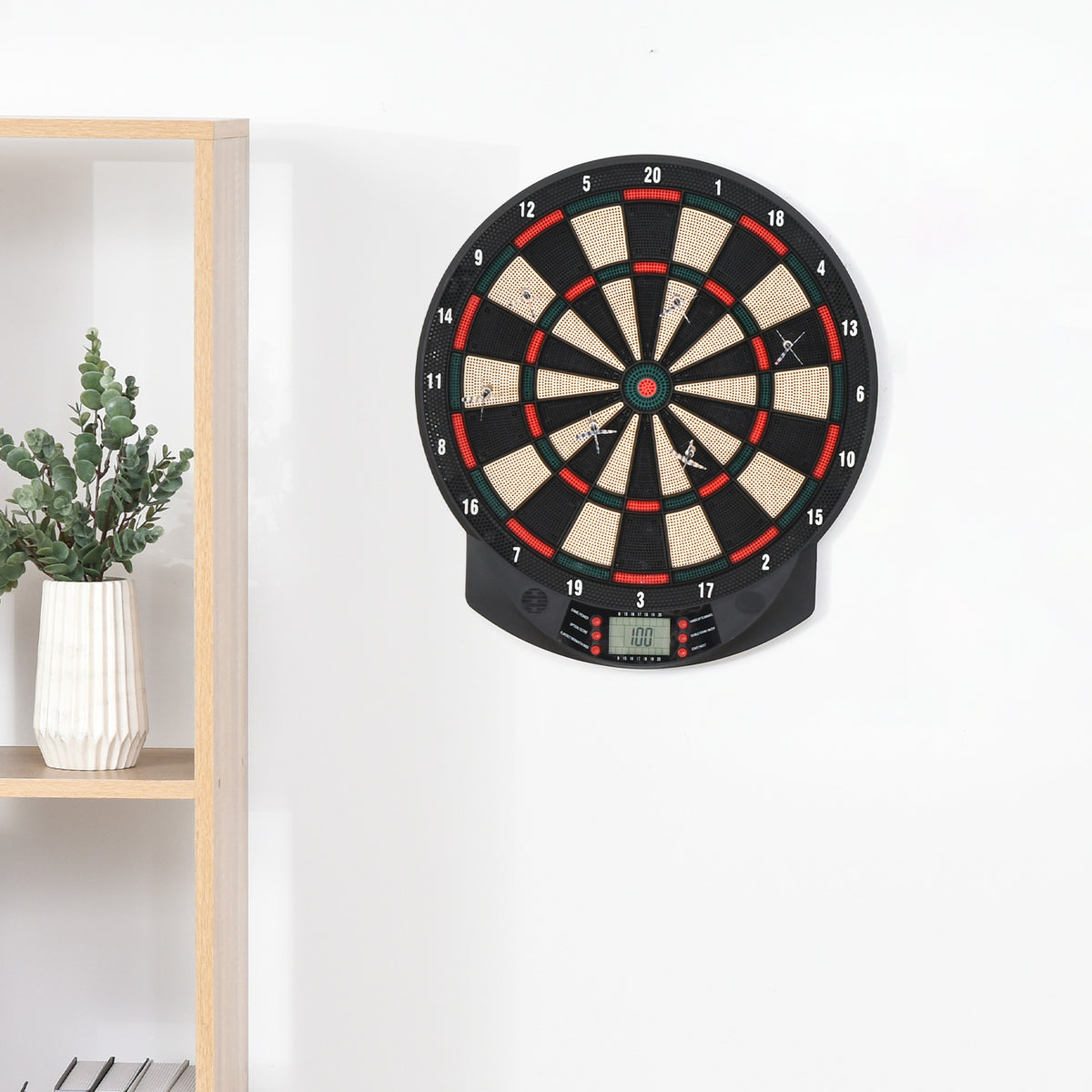 Electronic dartboard automatic scoring dartboard dart set with 6 darts 30 dart tips 26 games English voice (2)