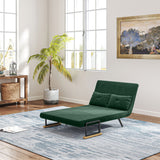 Sofa bed, 2-seater sofa, velvet sofa, sleeping function, incl. 2 cushions, velvet look, nature + green (10)