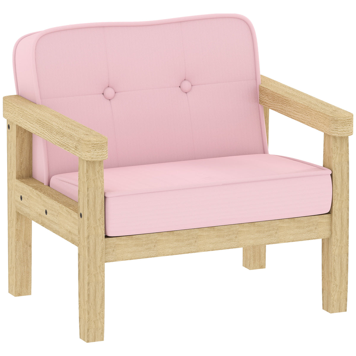 Children's armchair, children's sofa with corduroy look, solid wood feet, foam armchair, children's chair for