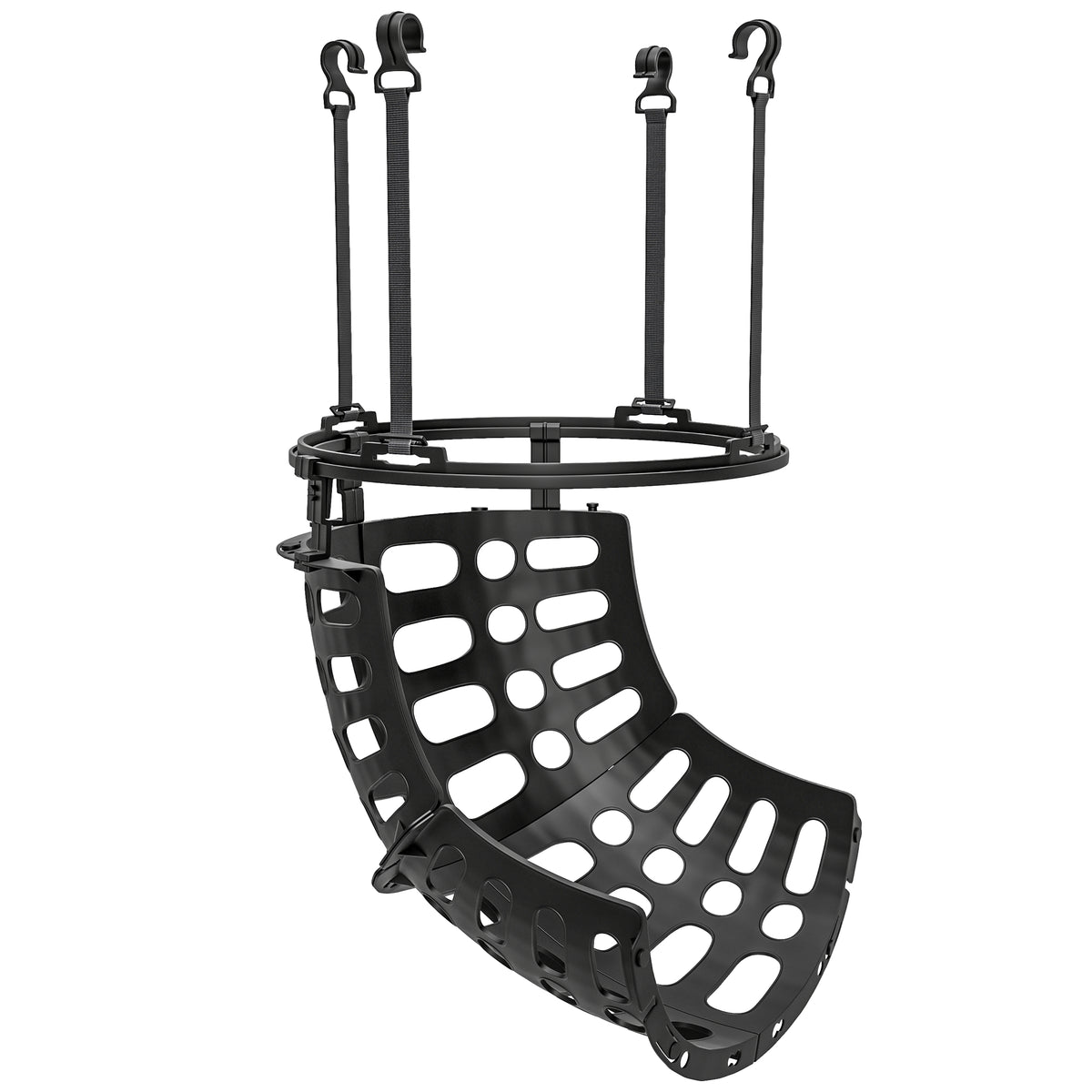 Basketball rebounder, height-adjustable, 360° rotatable, plastic, 35.6L x 35.6W x 75.5H cm, black