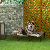 Dog bed, foldable, outdoor dog bed, elevated, 122 cm x 92 cm x 23 cm, coffee brown + black (2)
