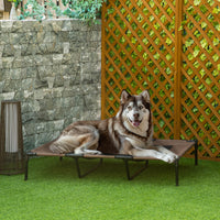 Dog bed, foldable, outdoor dog bed, elevated, 122 cm x 92 cm x 23 cm, coffee brown + black (2)