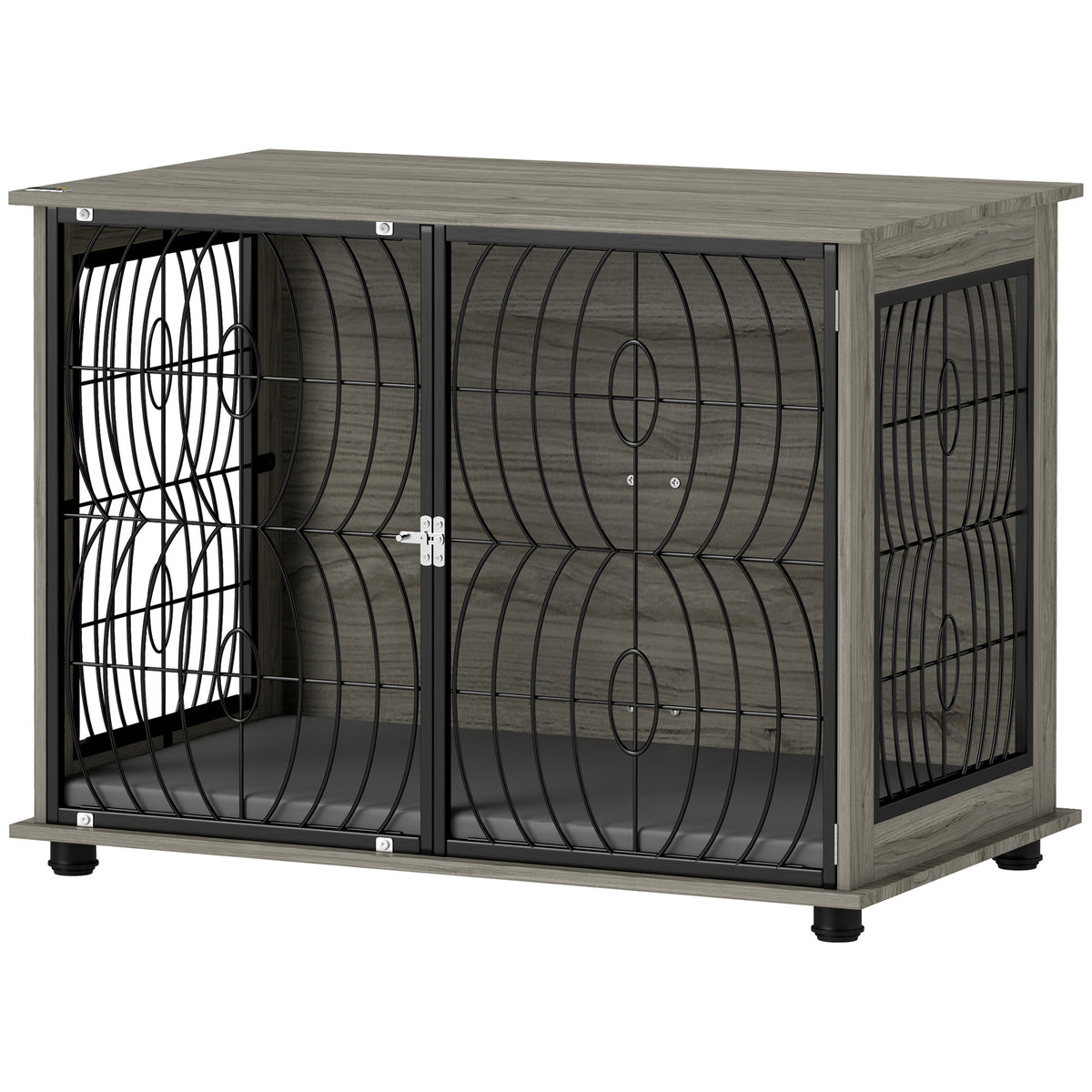 Dog crate, dog box, lockable enclosure for large dogs, gray