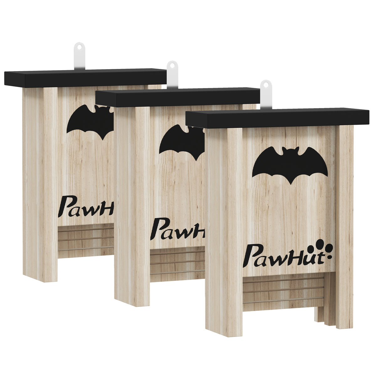 3-piece bat box set, bat houses for gardens, orchards, farms, easy to hang, 18 x 6 x 22.5 cm