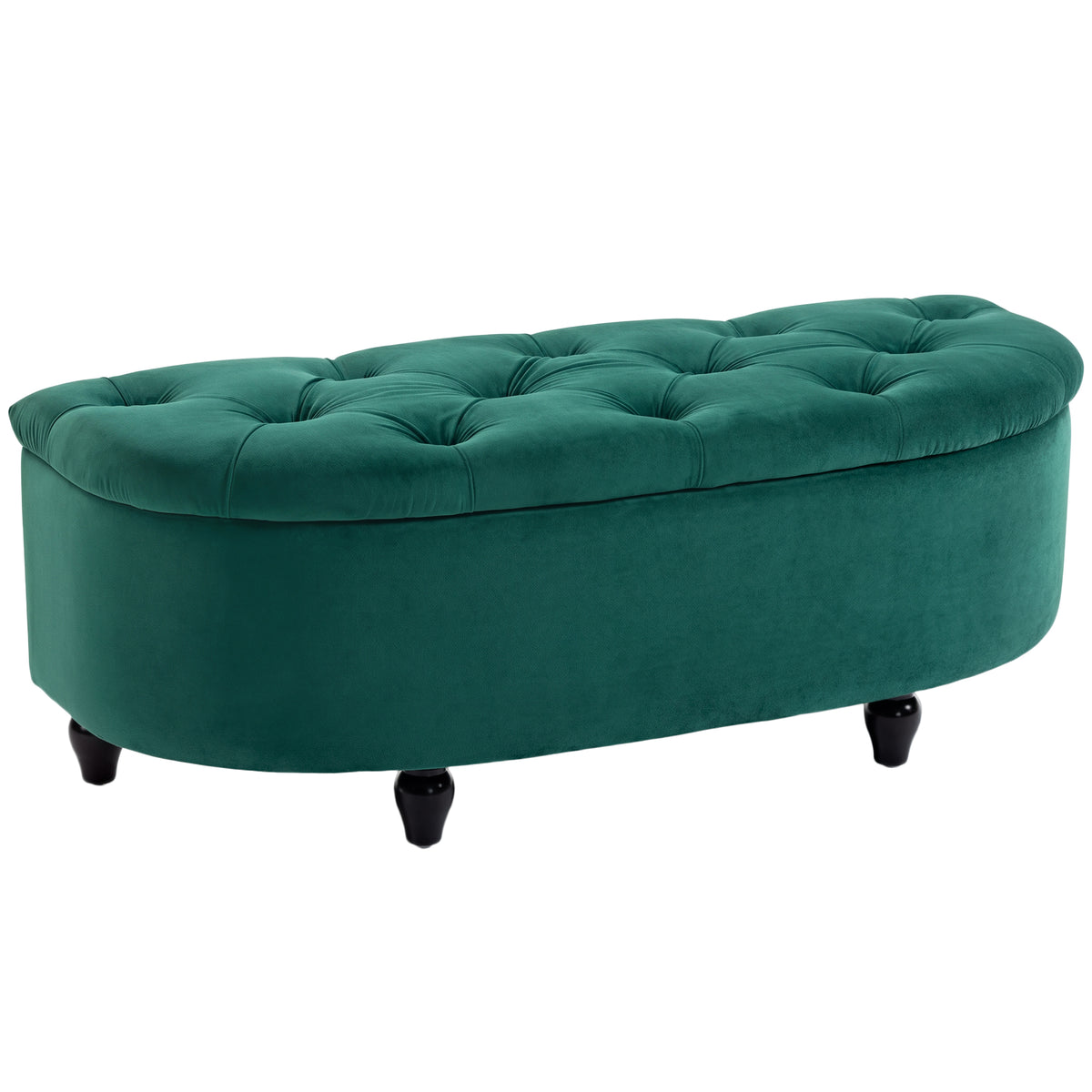 Storage ottoman, storage chest, upholstered, soft-close lid, velvet look, 118 x 45 x 45 cm, dark gray